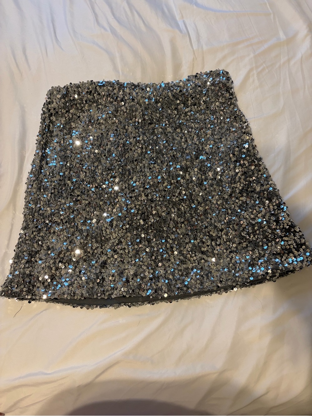 By Together Silver Sequin Mini Skirt